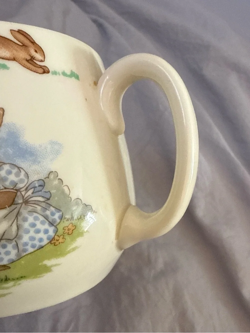 Royal Doulton Ceramic Bunny Mug with Pastel Spring Illustration